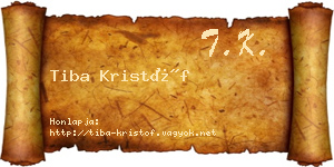 Tiba Kristóf névjegykártya