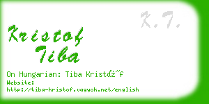 kristof tiba business card